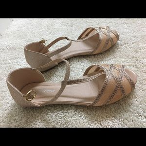 Blush with silver detail flats